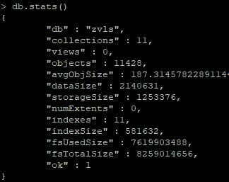 How to check MongoDb database size? database detail