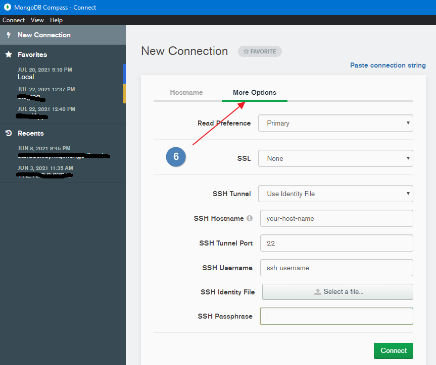 Connect MongoDB database with SSH 