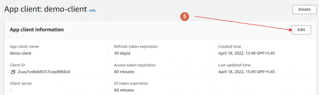 aws cognito increase token expiration 5