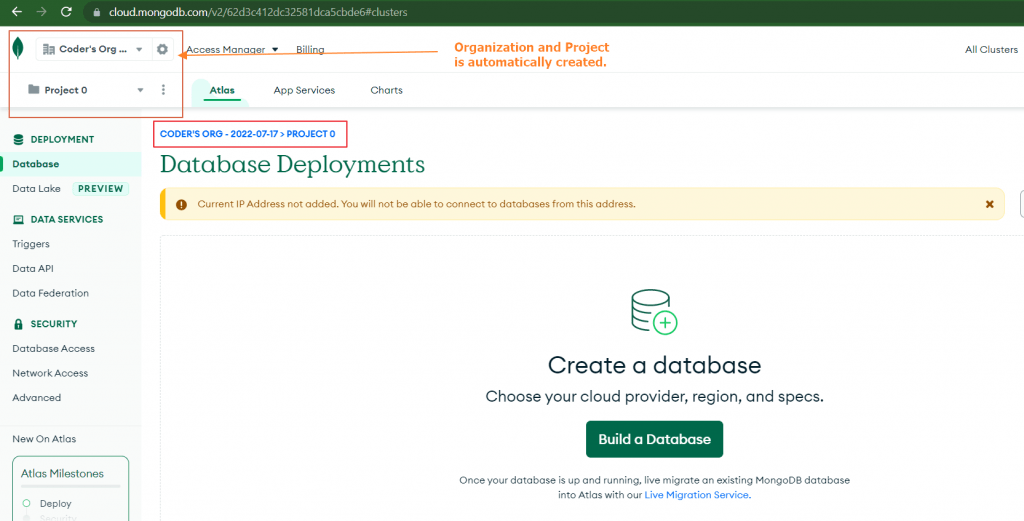 Create Cluster In MongoDB Atlas 2