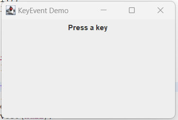 Key Event in Java Swing KeyEvent output 1