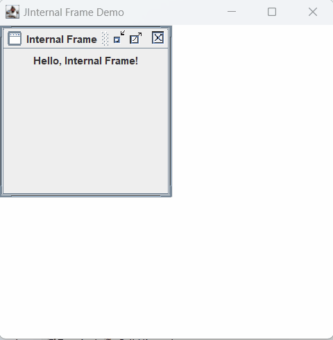 JInternalFrame in Java Swing JDesktop internal frame in java swing