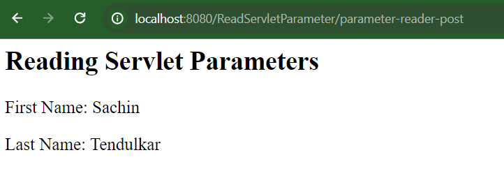 read servlet parameter value sent from form