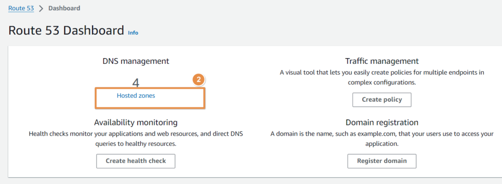 navigate to hosted zone in aws route53