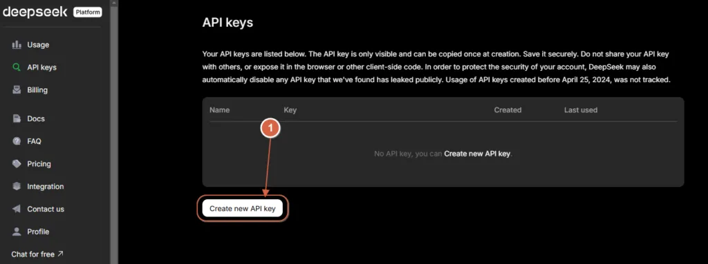 How to Generate DeepSeek API Key: Step-by-Step Guide 2 generate new api key for deepseek